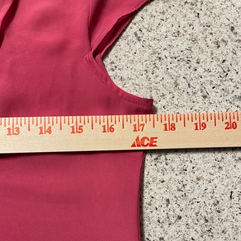 Guess Womens Tank top Pink Silk Collared Button up -Sz S - Picture 9 of 10